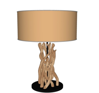 现代金属台灯su模型