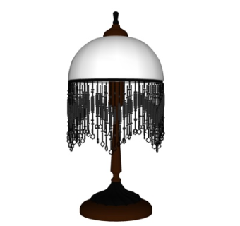 欧式金属吊饰台灯su模型