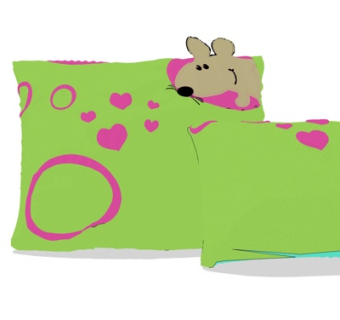 现代布艺枕头su模型