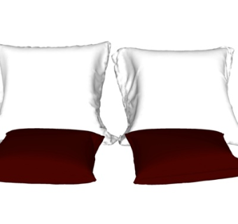 现代布艺枕头su模型