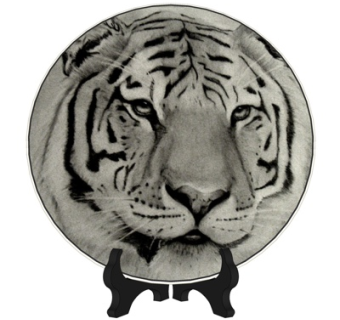 现代老虎瓷盘摆件su模型