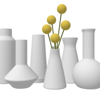 现代花瓶花卉su模型