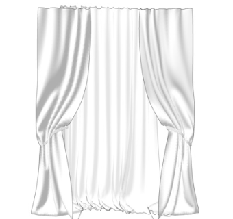 现代布艺窗帘su模型