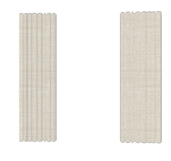 现代布艺窗帘su模型