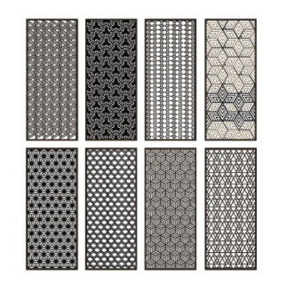 现代花格屏风隔断su模型