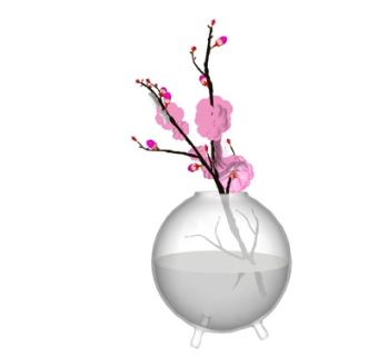 现代花瓶花卉su模型