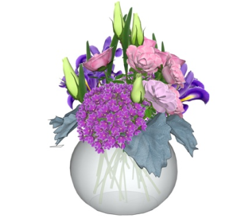 现代花瓶花卉su模型