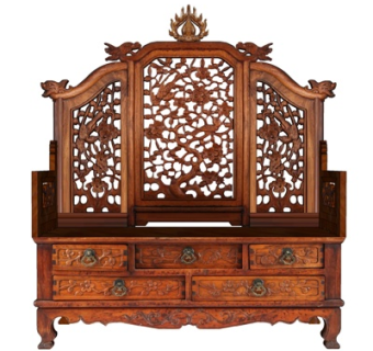 中式实木单椅su模型