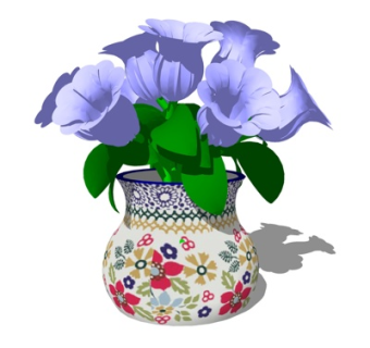 现代花瓶花卉su模型