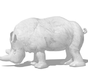 现代犀牛雕塑摆件su模型