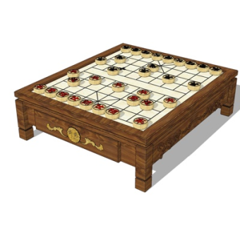 中式象棋桌su模型
