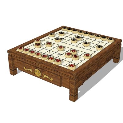 中式象棋桌su模型