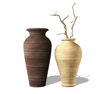 现代花瓶花卉su模型