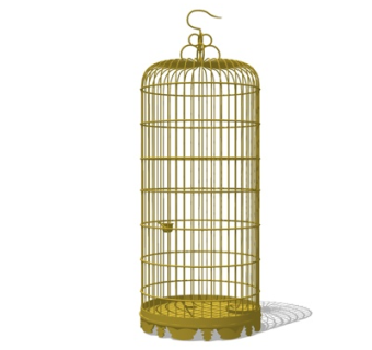 现代金属鸟笼su模型