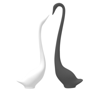 现代天鹅雕塑摆件su模型