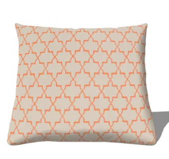 现代布艺枕头su模型