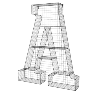 工业风金属字母摆件su模型