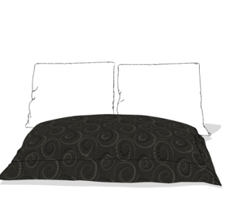 现代布艺枕头su模型