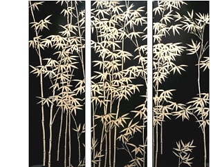 新中式竹子装饰画su模型