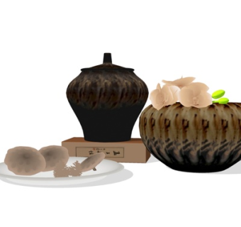 现代花瓶花卉su模型