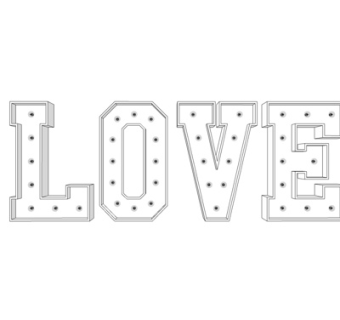 现代字母装饰灯su模型