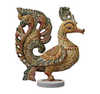 现代凤凰彩绘雕塑摆件su模型