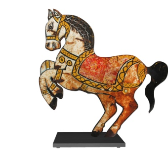 现代骏马彩绘雕塑摆件su模型
