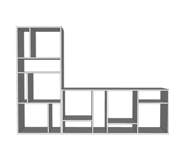 现代实木装饰柜su模型