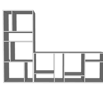 现代实木装饰柜su模型