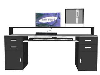 现代<em>电脑</em>桌su模型