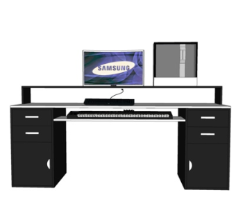 现代电脑桌su模型