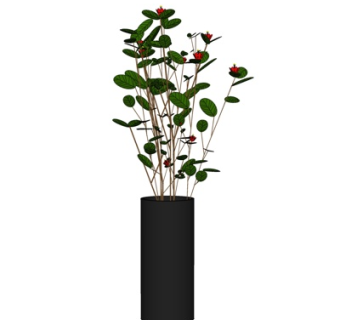 现代花瓶花卉su模型