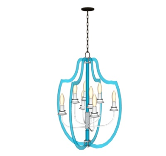 欧式金属烛台吊灯su模型