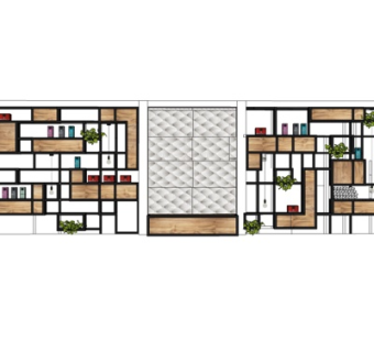 现代装饰架su模型