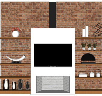 现代电视柜su模型