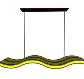 现代弧形吊灯su模型