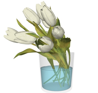 现代花瓶花卉su模型