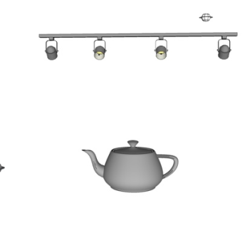 现代射灯水壶组合su模型