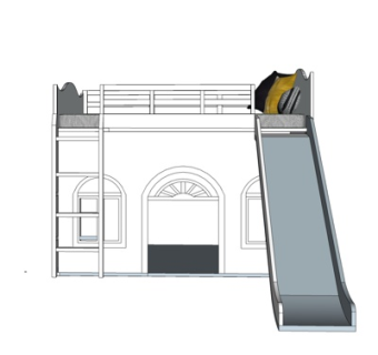 现代实木儿童床su模型