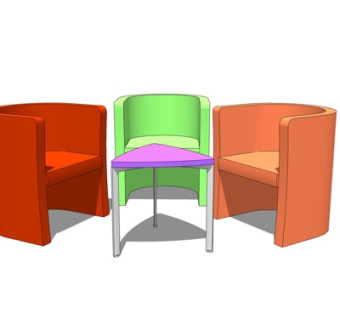 现代休闲桌椅su模型