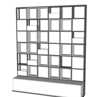 现代实木货架su模型