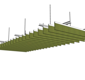 现代办公格栅吊灯su模型