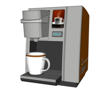 现代咖啡机su模型