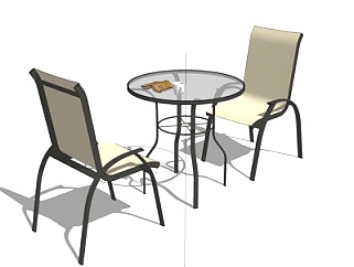 现代金属休闲桌椅su模型