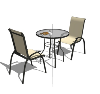 现代金属休闲桌椅su模型