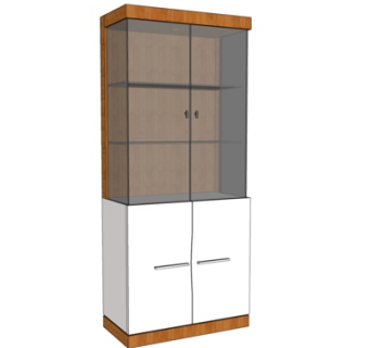 现代实木装饰柜su模型