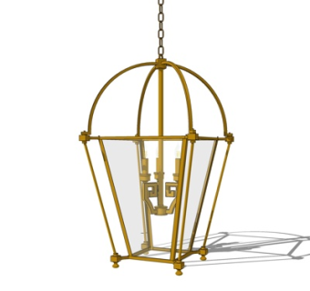 欧式金属吊灯su模型