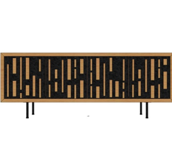 现代实木边柜su模型