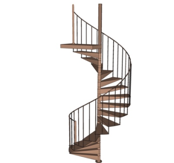 现代旋转楼梯su模型