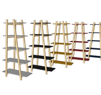 现代实木货架su模型